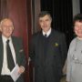 David Marsden, Alan Rayner and Barbara Paskins. Housetop party. February 2010.