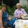 Pam Wearing and myself on Barbara's patio. June 2009.