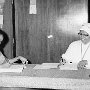 Sr Basilia SC and Miss Mary Alphonsa doing administration in the Correspondence Course Department. Adverts were put in Telugu newspapers through which inquirers could inscribe for one of the five correspondence courses Amruthavani offered at the time.