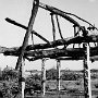 Prauer hut on the outskirts of a small village. Stage 1: the basic skeleton has been erected.