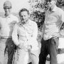 Ferdinand Luthiger, Will Dober and I on the edge of a road during our voyage through Andhra Pradesh in 1976.