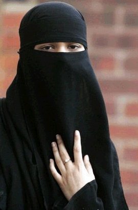 Muslim girl wearing a burka