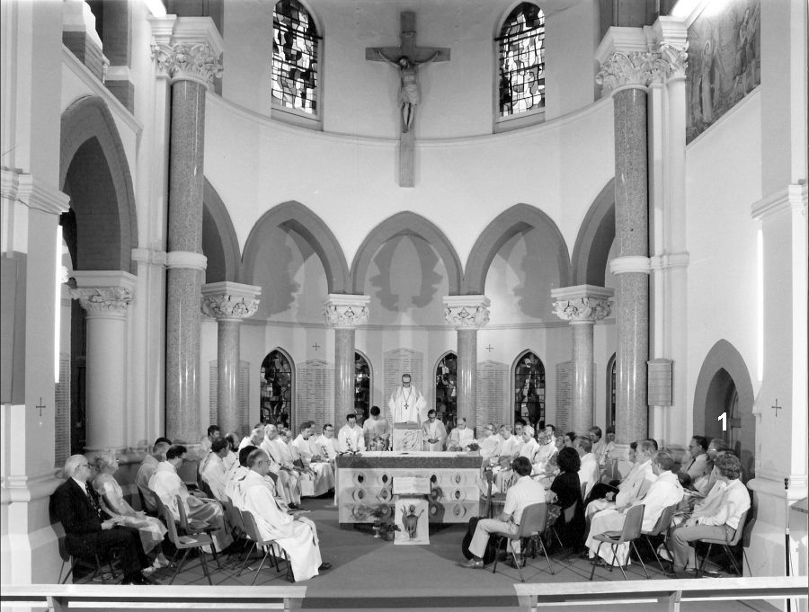 Concelebration at the 1982 Chapter. Bishop Cees de Wit presides. I can be seen under no 1.